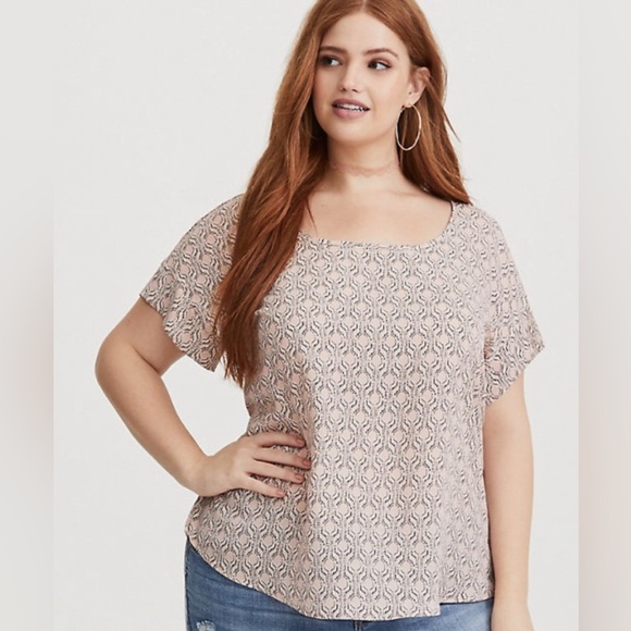 torrid Tops - TORRID Multicolor Geoprint Blouse